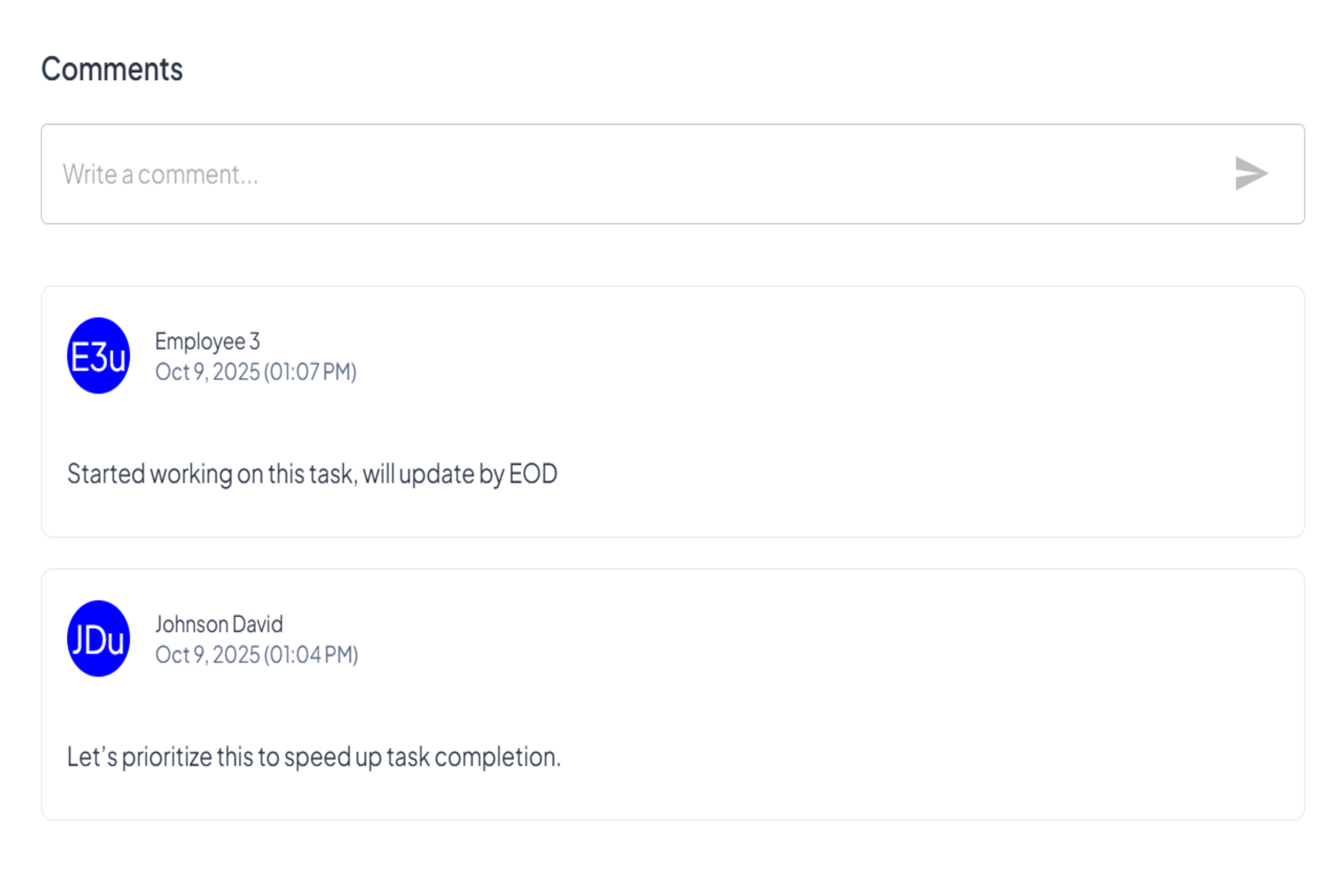 Task Comments